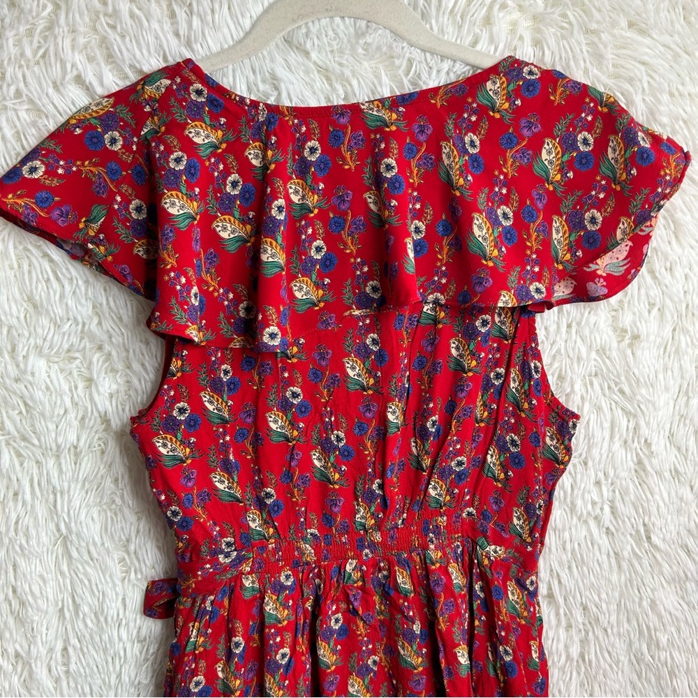 Anthropologie Red Ruffled Tiered Sundress - Picture 5 of 11